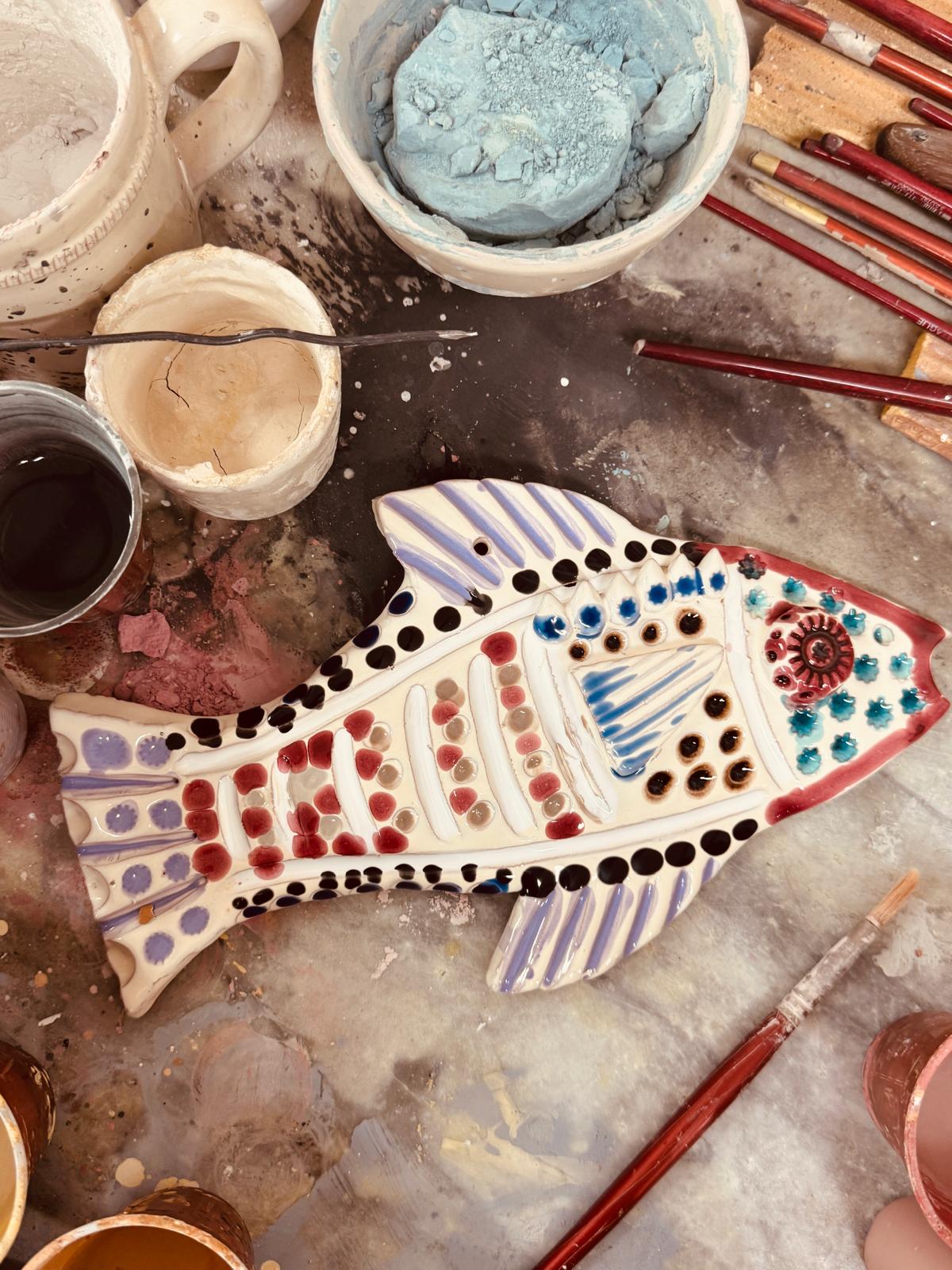 "Mediterranean Muse" Ceramic Deko Fish