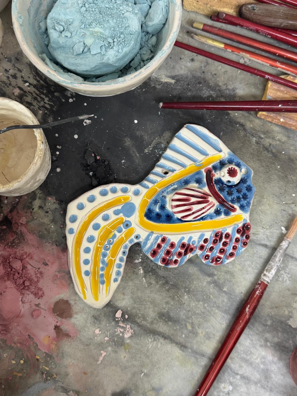 "Mediterranean Muse" Ceramic Deko Fish