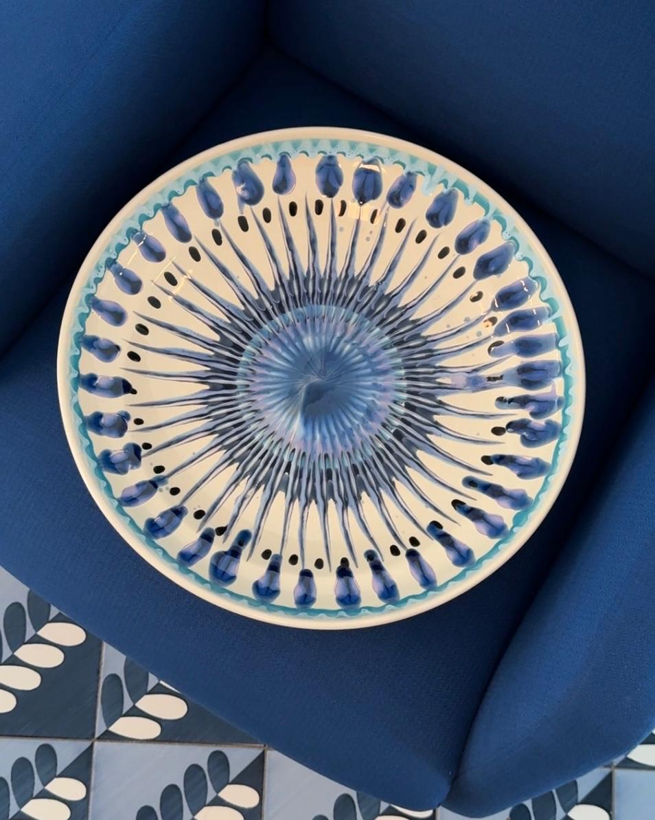 Large & Unique Psychodelic Viso Bowl - 42cm - One of a Kind