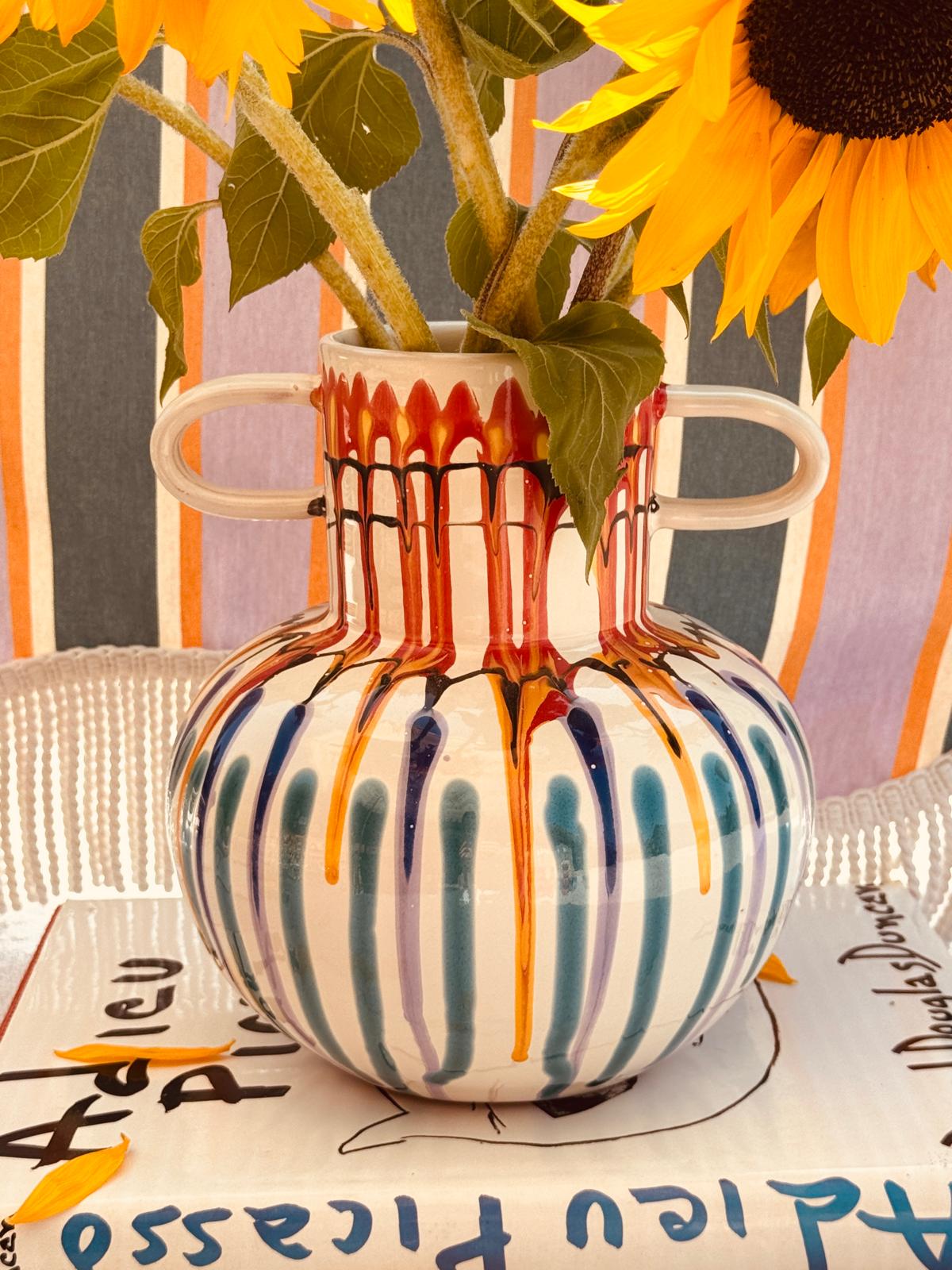 Psychodelic Vaso "Vintage Vibes" - one of a Kind - 23cm