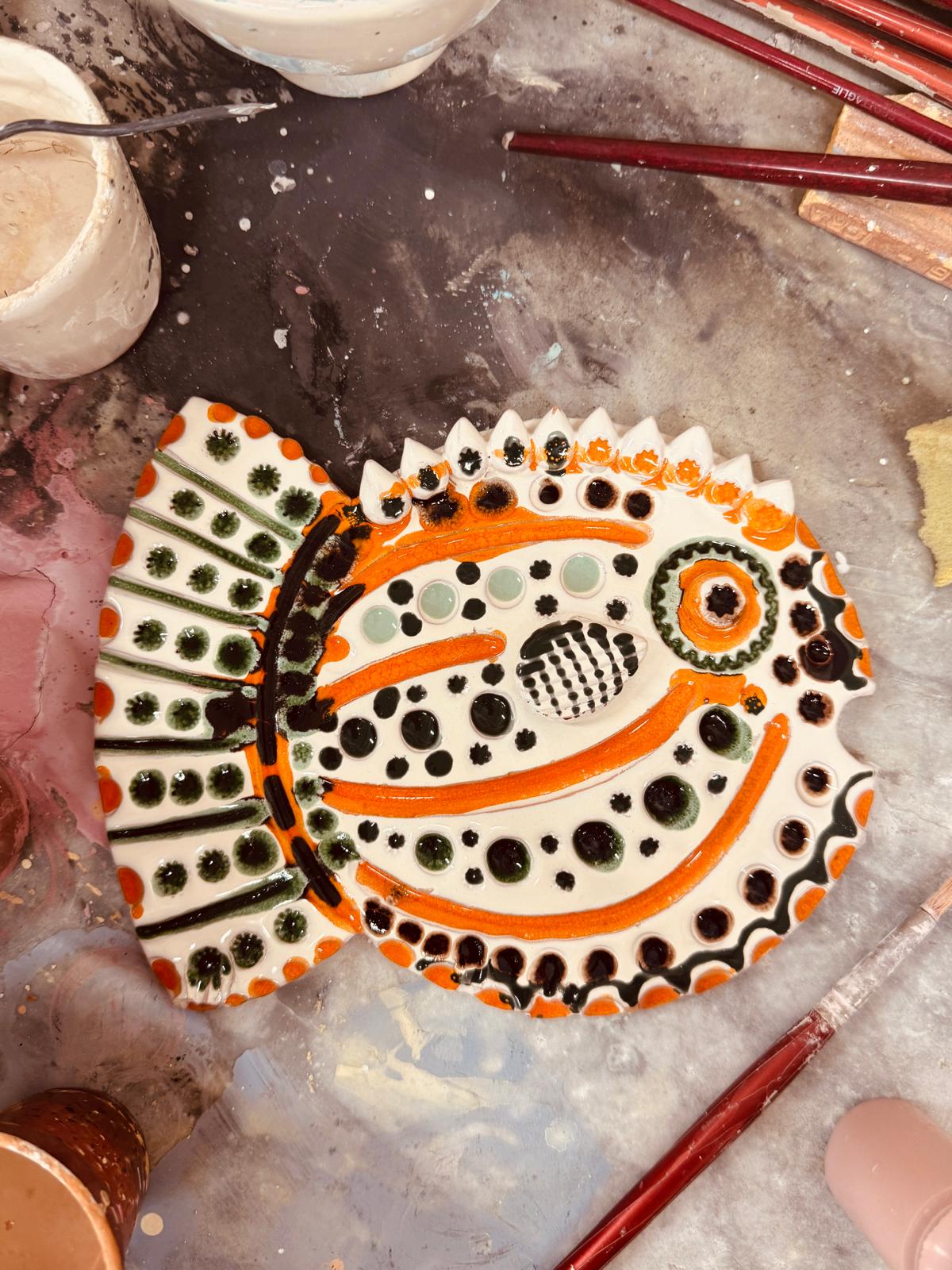 "Mediterranean Muse" Ceramic Deko Fish