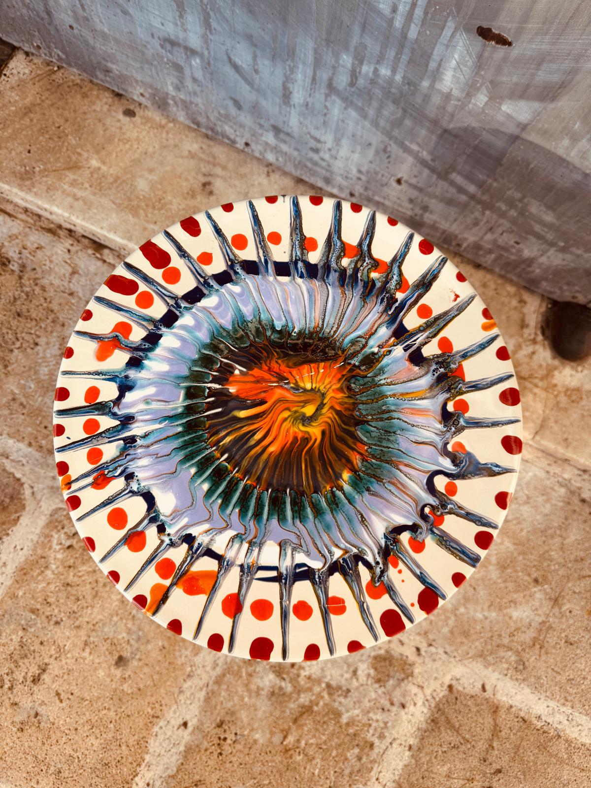 !Masterpiece!  Psychodelic Tavolo "Fantastico Colori" - Unique Piece !