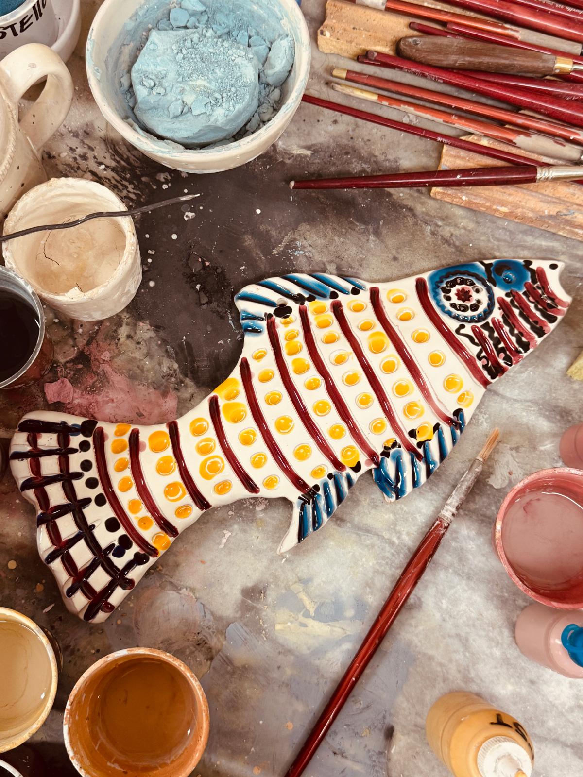 "Mediterranean Muse" Ceramic Deko Fish