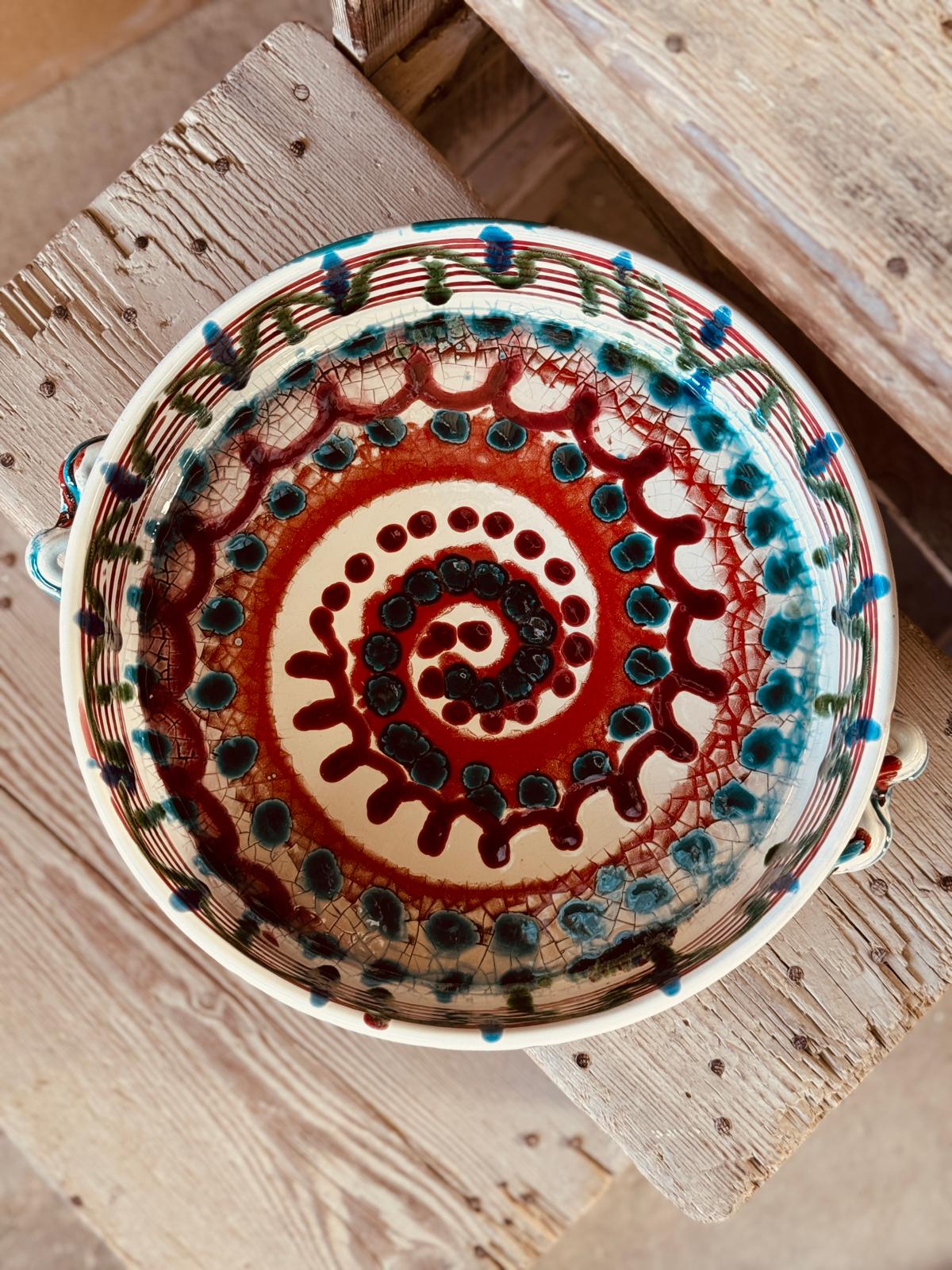 Psychodelic Ovenproof Bowl  "Unique Piece" 34cm
