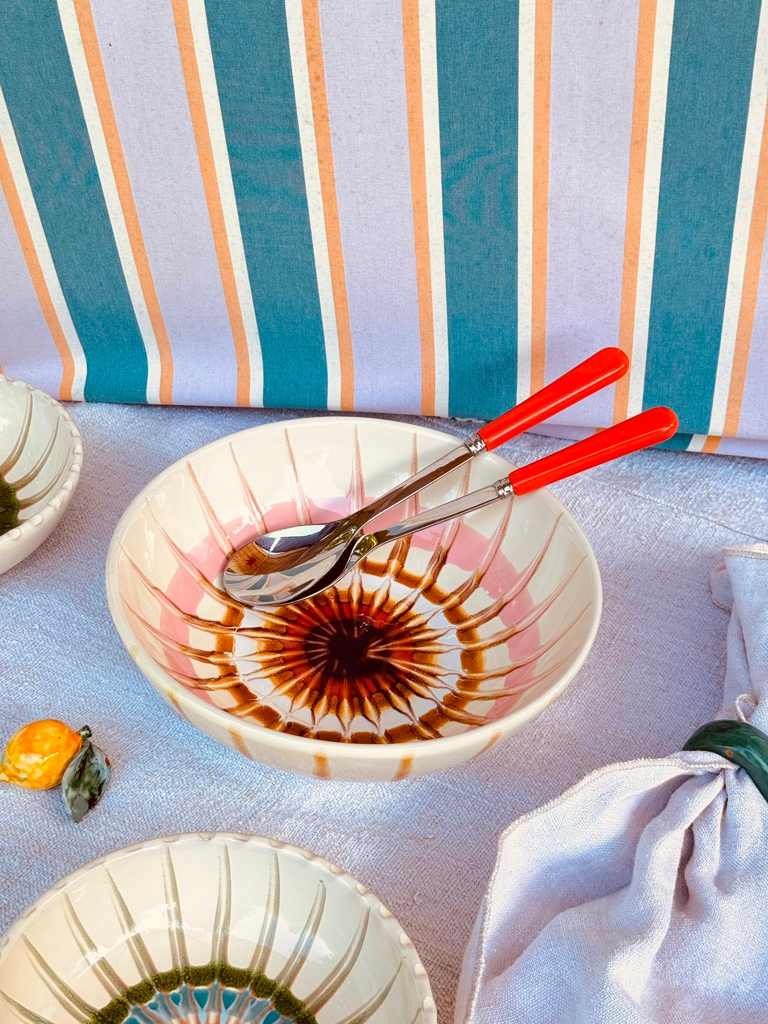 Handgefertigte Salatschüssel 26 cm | Keramik Servierschale (Unikat)