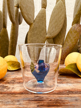 Bicchiere "Pesce rose - Alga blu"